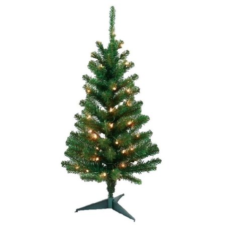 Santas Forest 0 PreLit Tree, 24 in H, Tillamook Fir Family, 110 V, Mini Bulb, Clear Light 7724